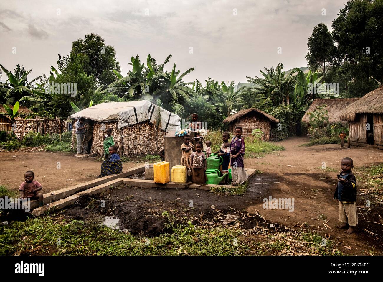 A village in the forest of North Kivu, about 50km north-east of Goma, North Kivu, DRC Stock Photo