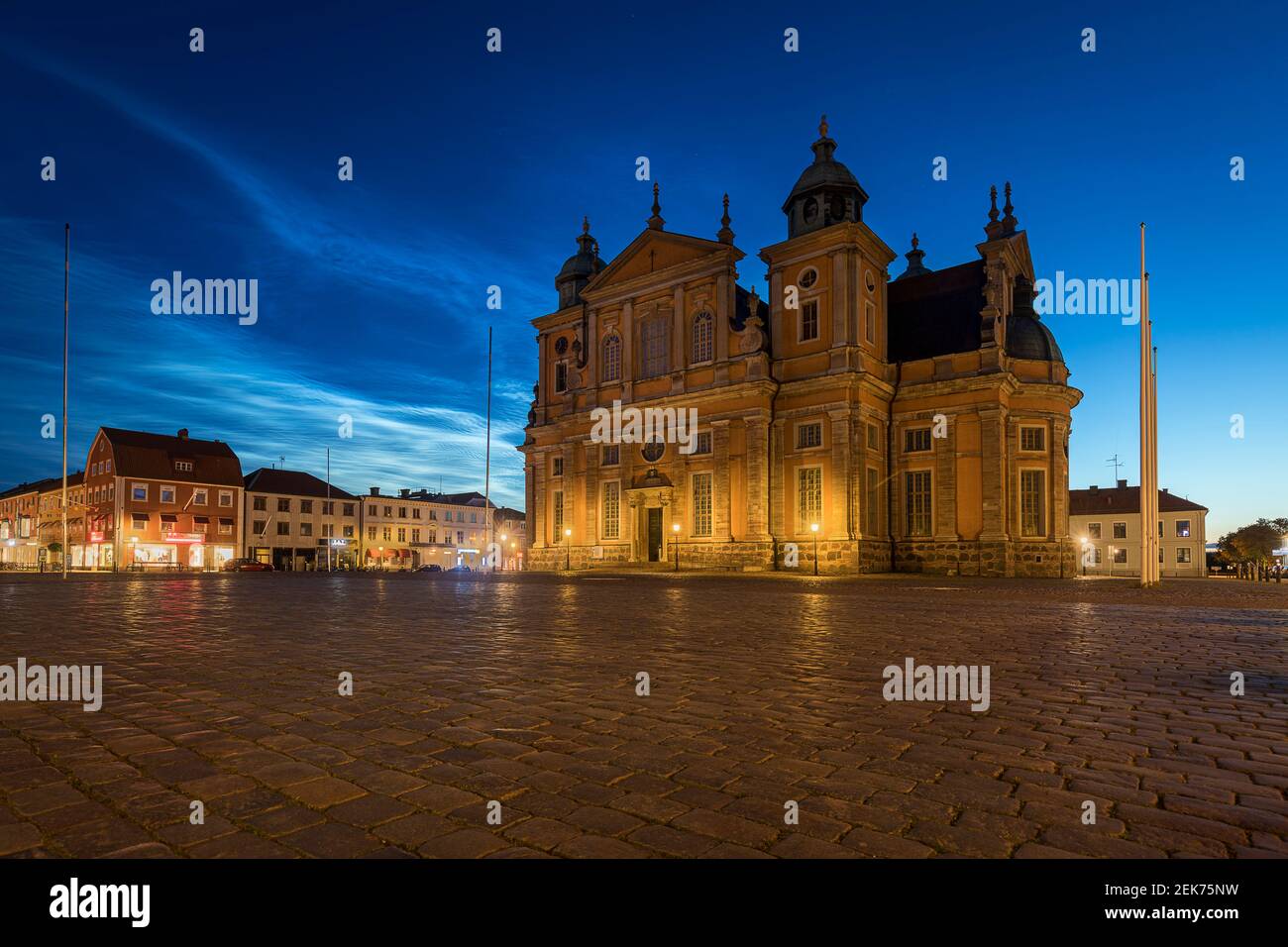 Kalmar cathedral in Sweden at night Stock Photo