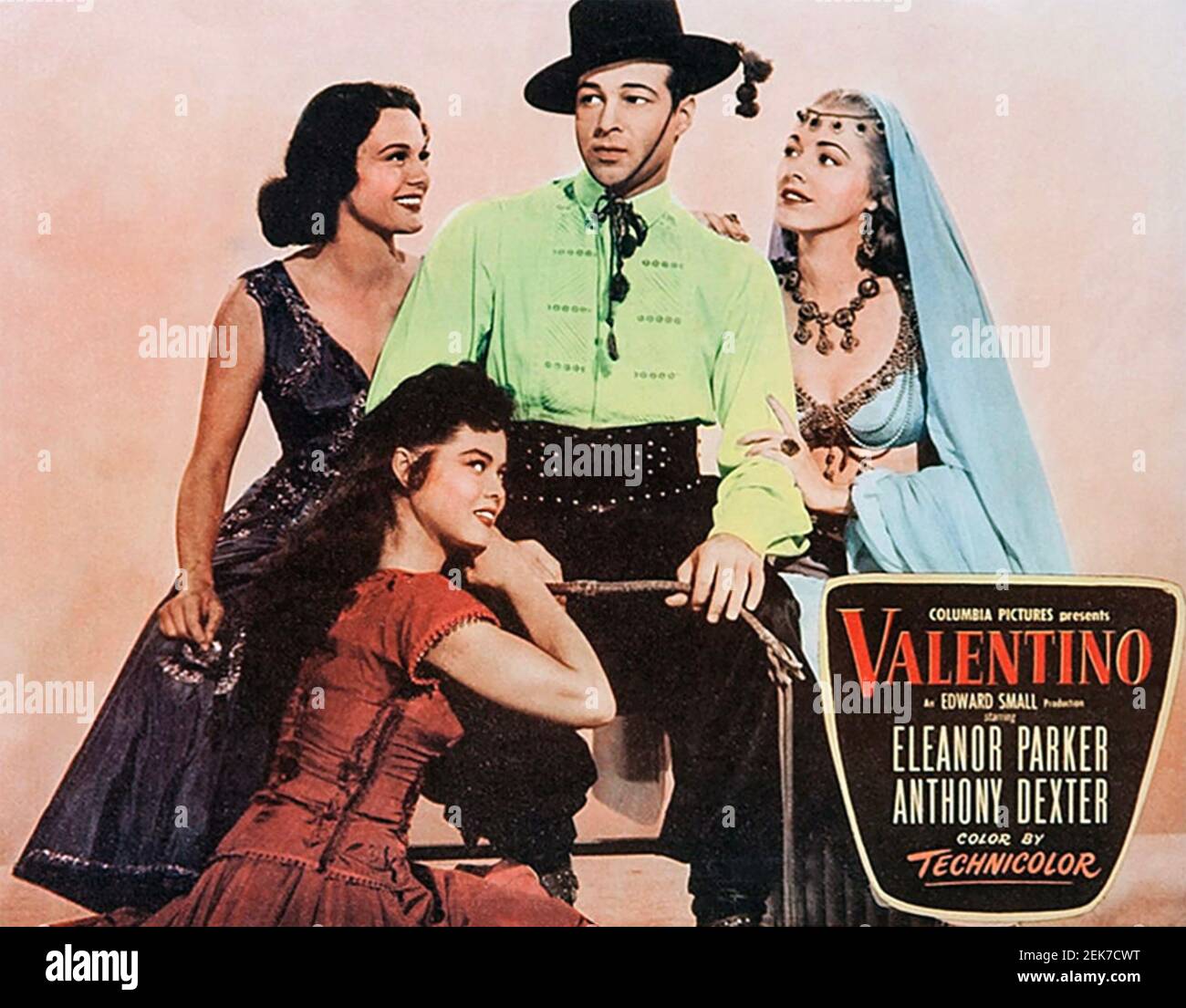 VALENTINO 1951 Columbia Pictures film with Anthony Dexter and Eleanor  Parker top left Stock Photo - Alamy