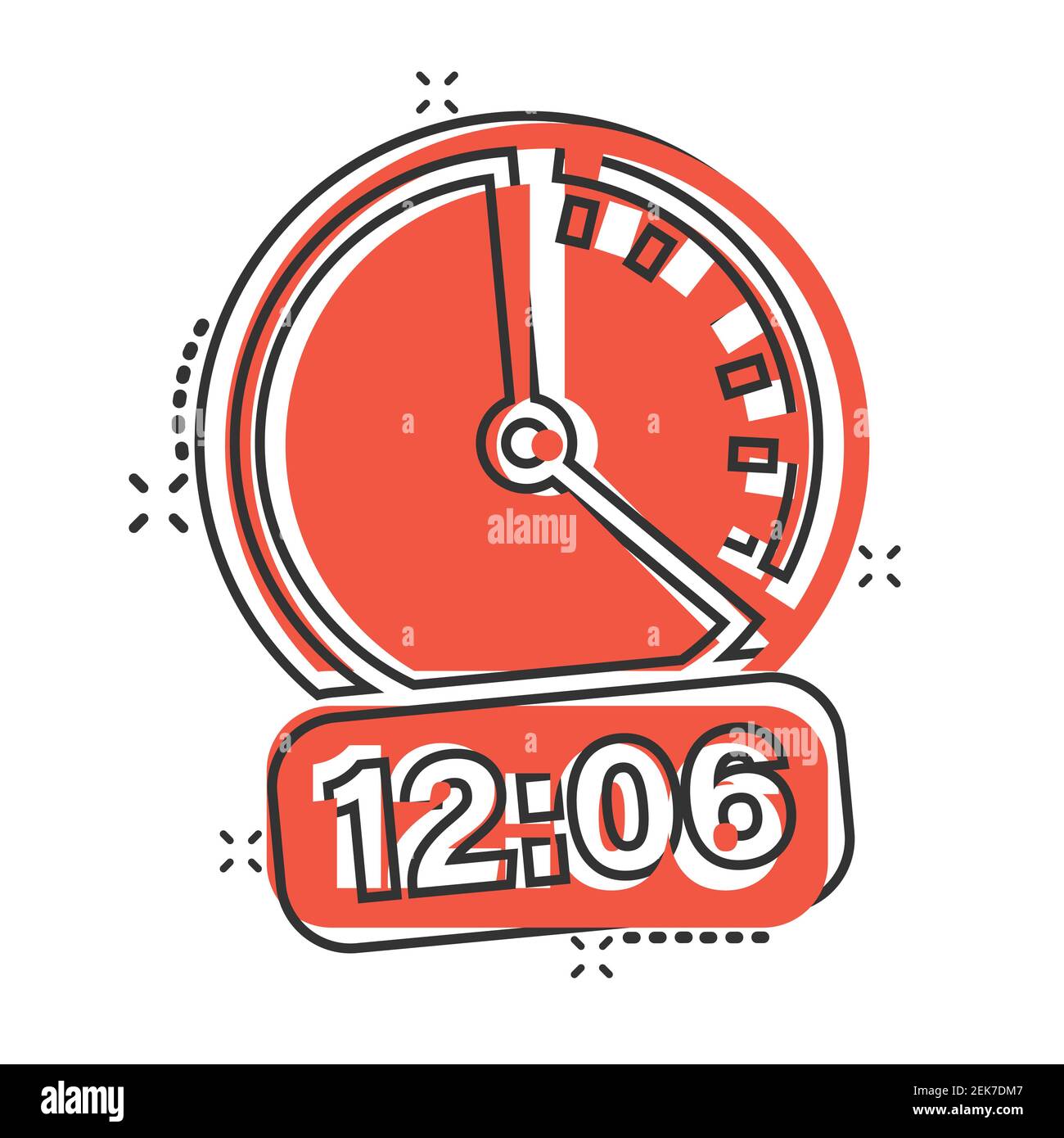 Clock icon in comic style. Watch cartoon vector illustration on white ...