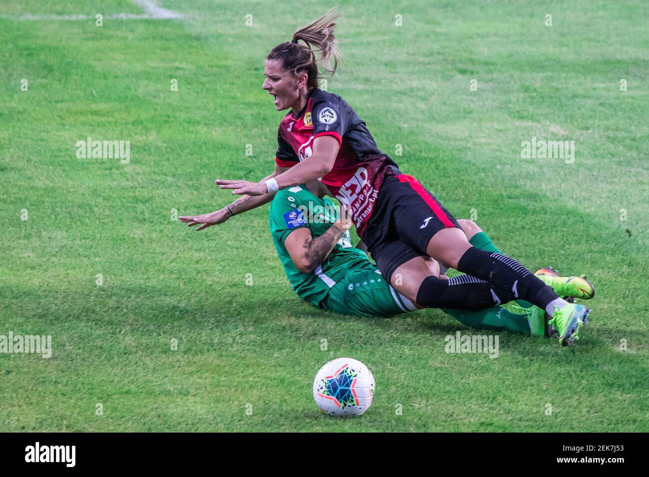 Dzesika Jaszek Of Czarni Sosnowiec Seen In Action During The Women S Polish Cup 2020 Final Match Between Czarni Sosnowiec And Gornik Leczna At Polonia Stadium Final Score Czarni Sosnowiec 0 1 Gornik Leczna