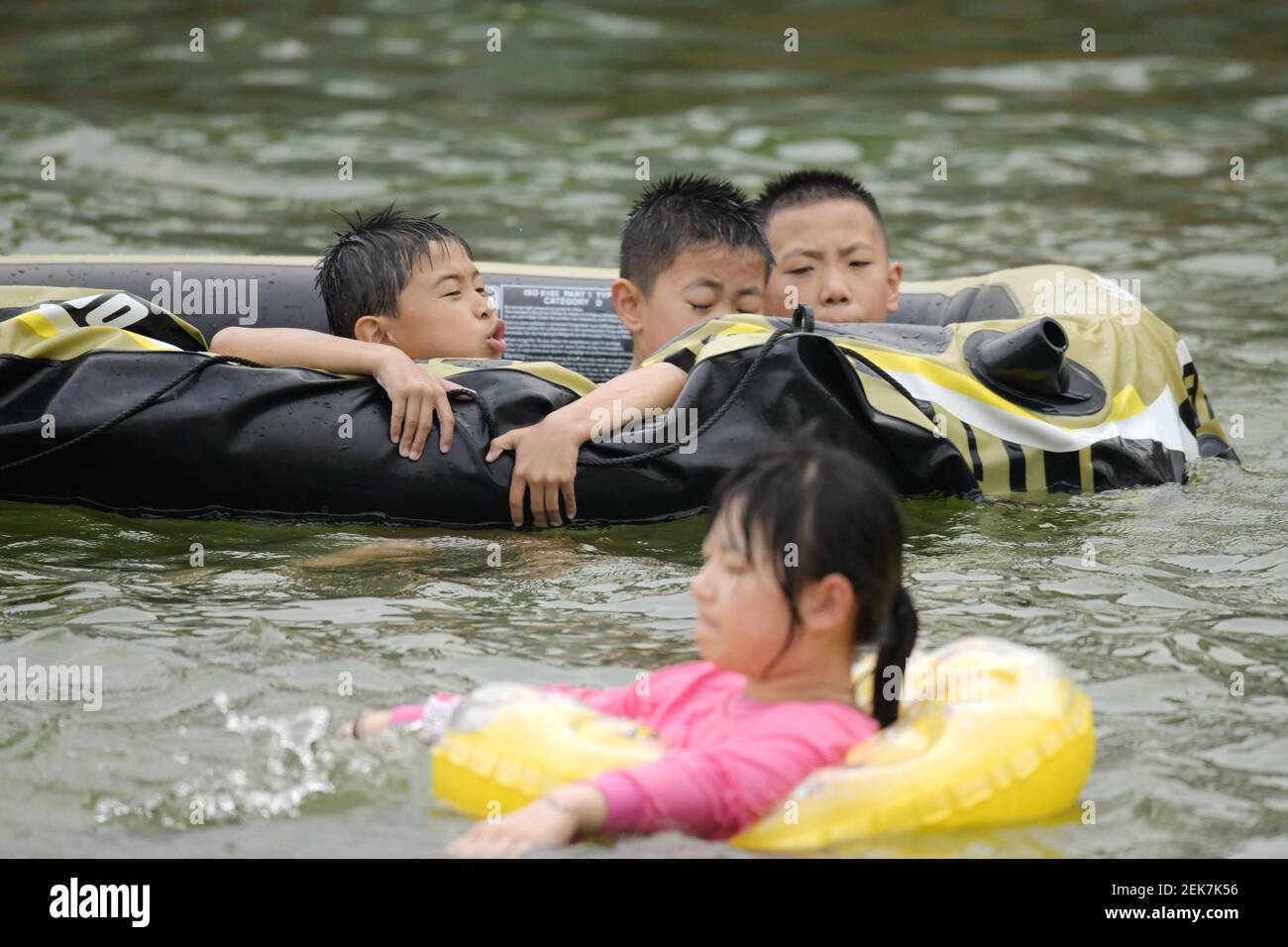 BINZHOU, CHINA JUNE 30, 2020 Primary school students learn to swim