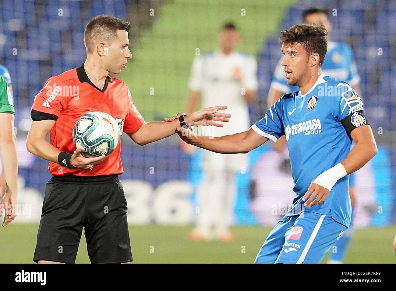 Spanish Referee Adrian Cordero Vega With Jaime Mata During La Liga Match June 29 Photo By Acero Alter Photos Sipa Usa Stock Photo Alamy