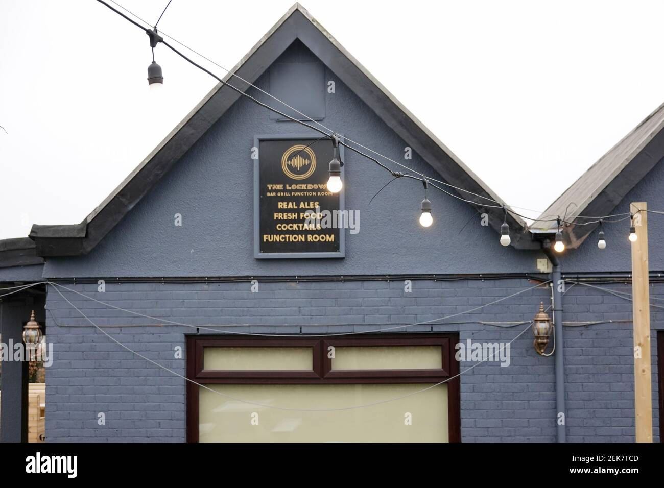 Plymouth, UK. 23rd Feb, 2021. The lights are on, but the doors remain  firmly closed at The Lockdown Bar and Grill. Credit: Julian Kemp/Alamy Live  News Stock Photo - Alamy