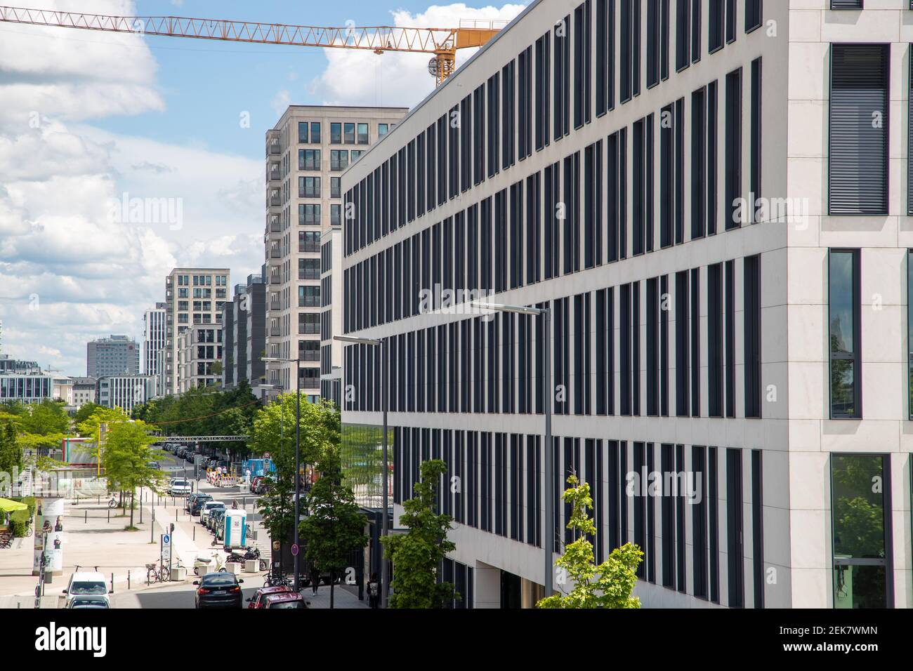 Neubaugebiet mit vielen Büroimmobilien und Standorten von multinationalen Konzernen in München zwischen Hackerbrücke und Donnersberger Brücke. - New Properties in Munich. (Photo by Alexander Pohl/Sipa USA) Stock Photo