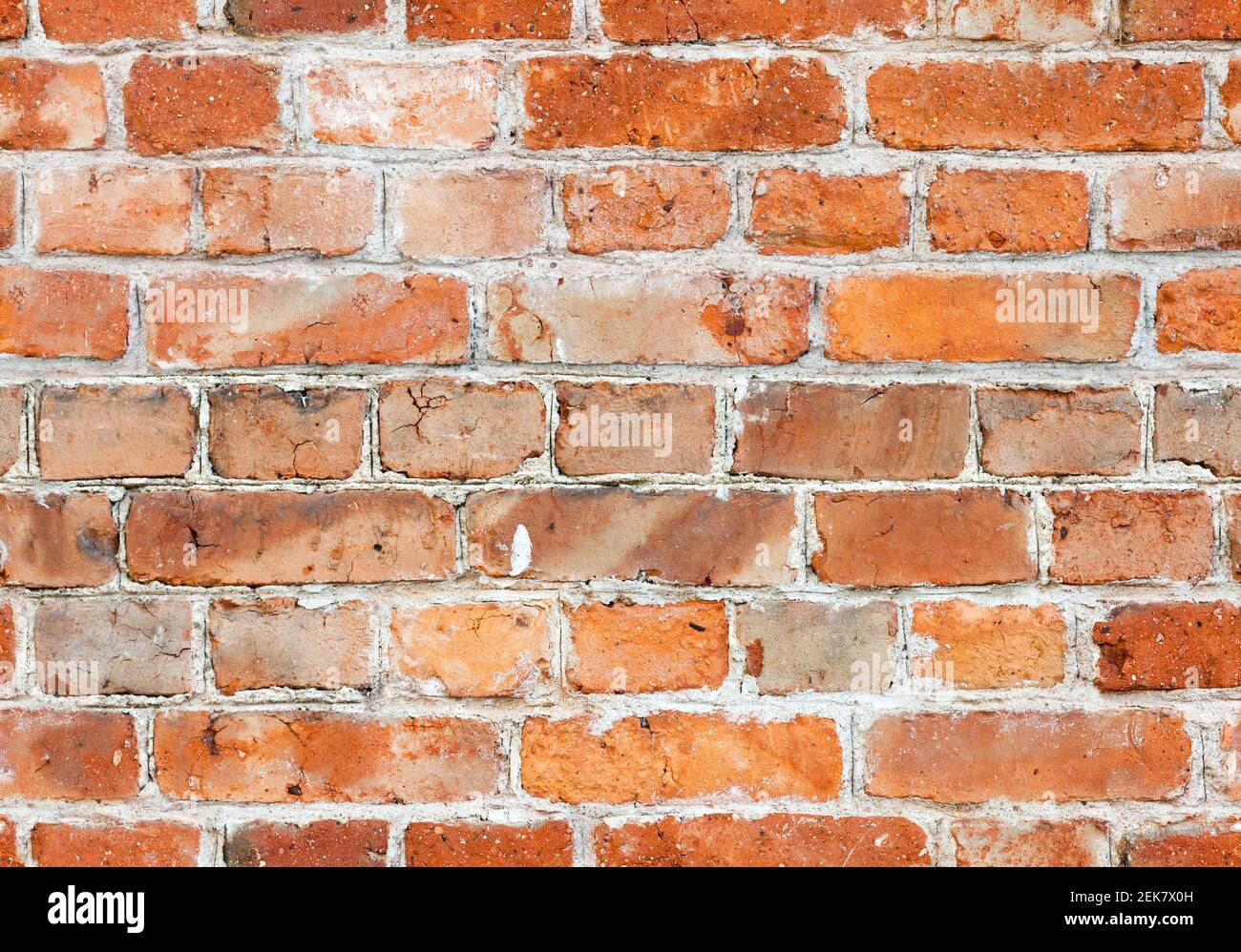 Old red brick wall close-up, seamless background photo texture Stock ...