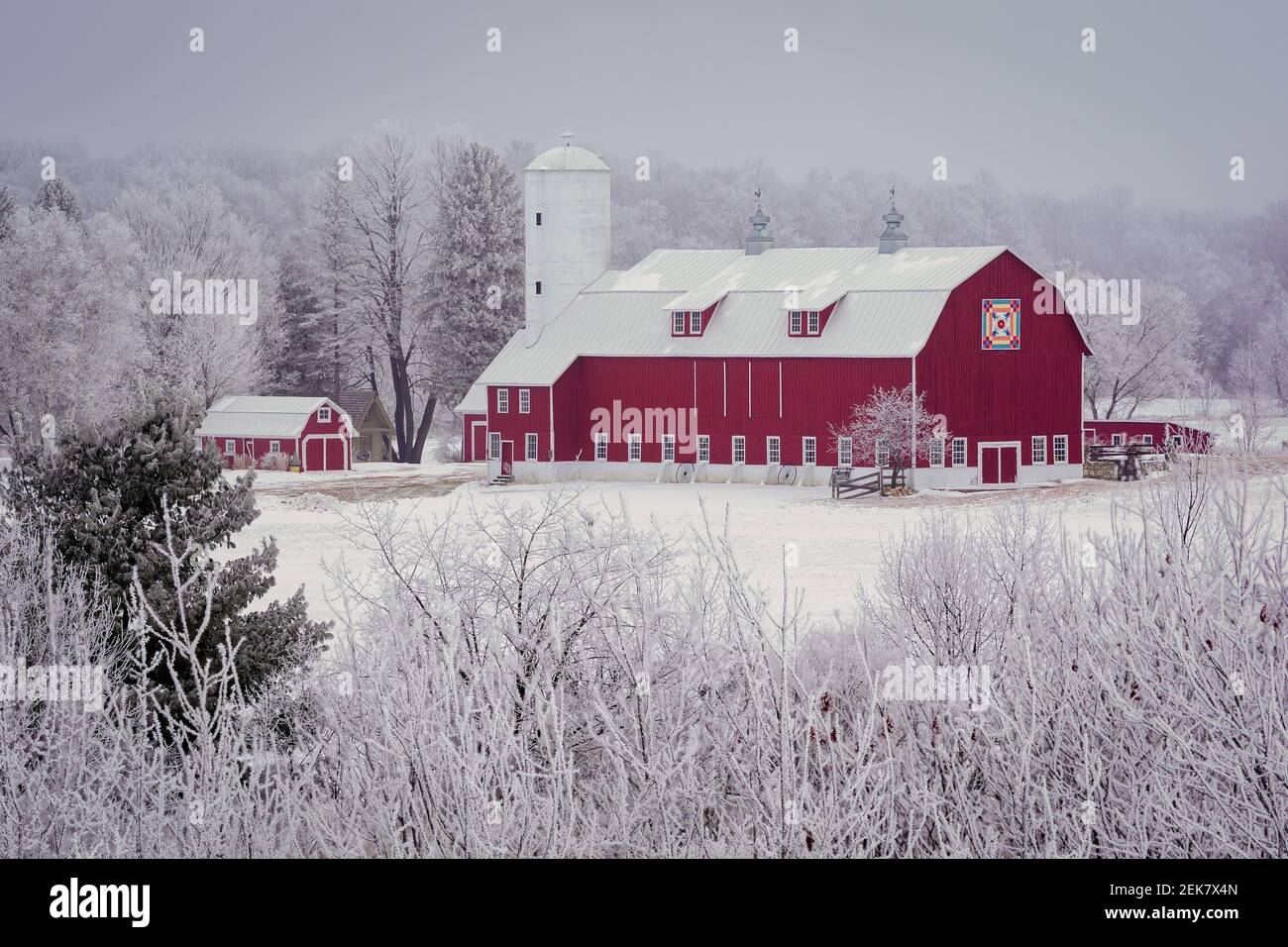 This outstanding dairy barn is situated along HY 42 just south of Egg Harbor in Door County Wi. Stock Photo