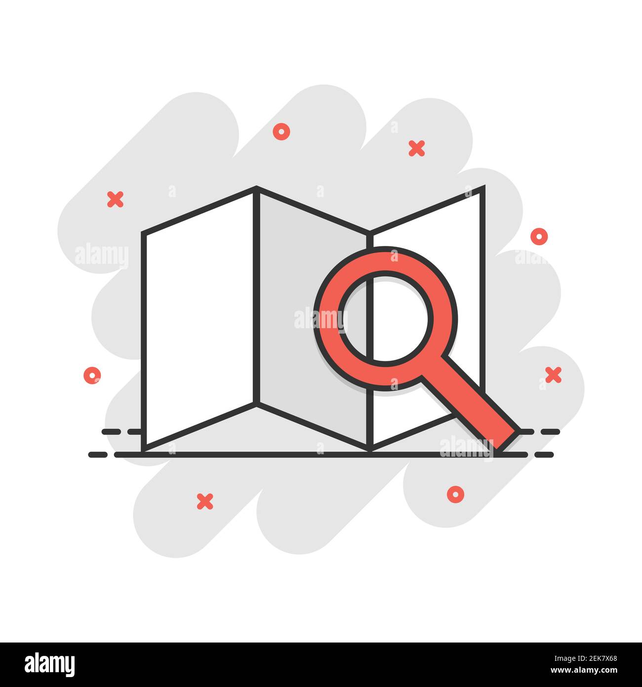 Cartoon map pin icon in comic style. Location gps illustration ...
