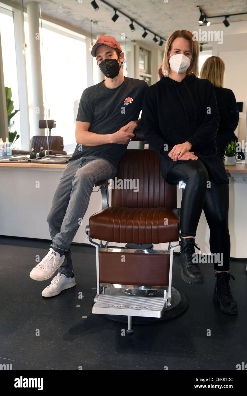 Munich, Germany. 21st Feb, 2021. Owner of the coworking space for