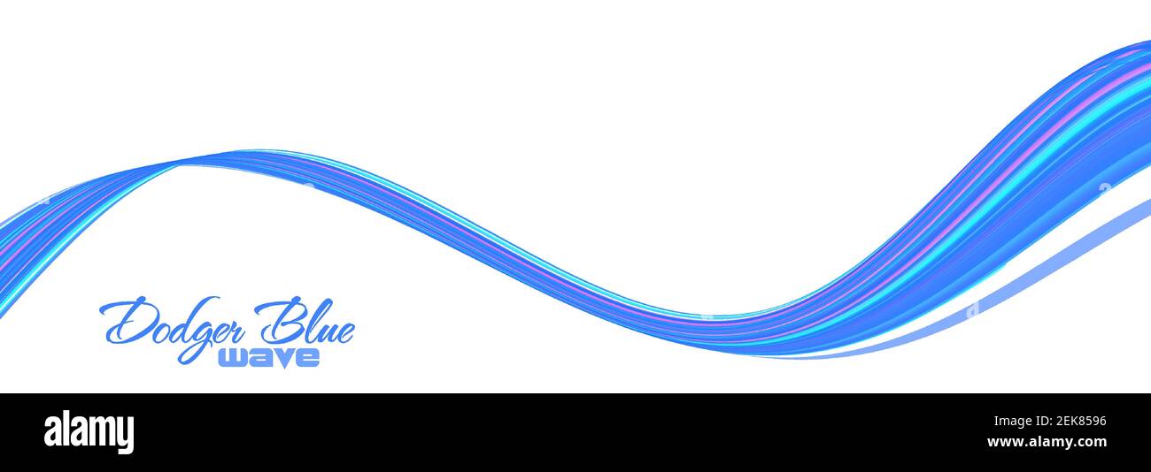 Abstract simple dodger blue wave on white background. Vector graphics Stock Vector