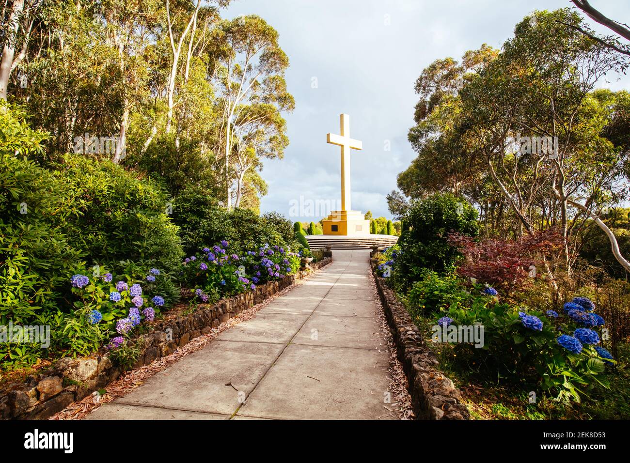 Mount Macedon Memorial Cross in Australia Stock Photo