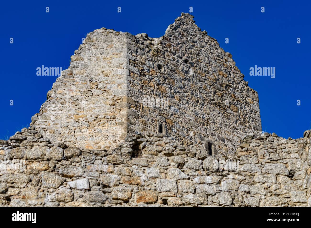 stone wall at the ancient castle ruine ruttenstein near pierbach in the upper austrian region muehlviertel Stock Photo