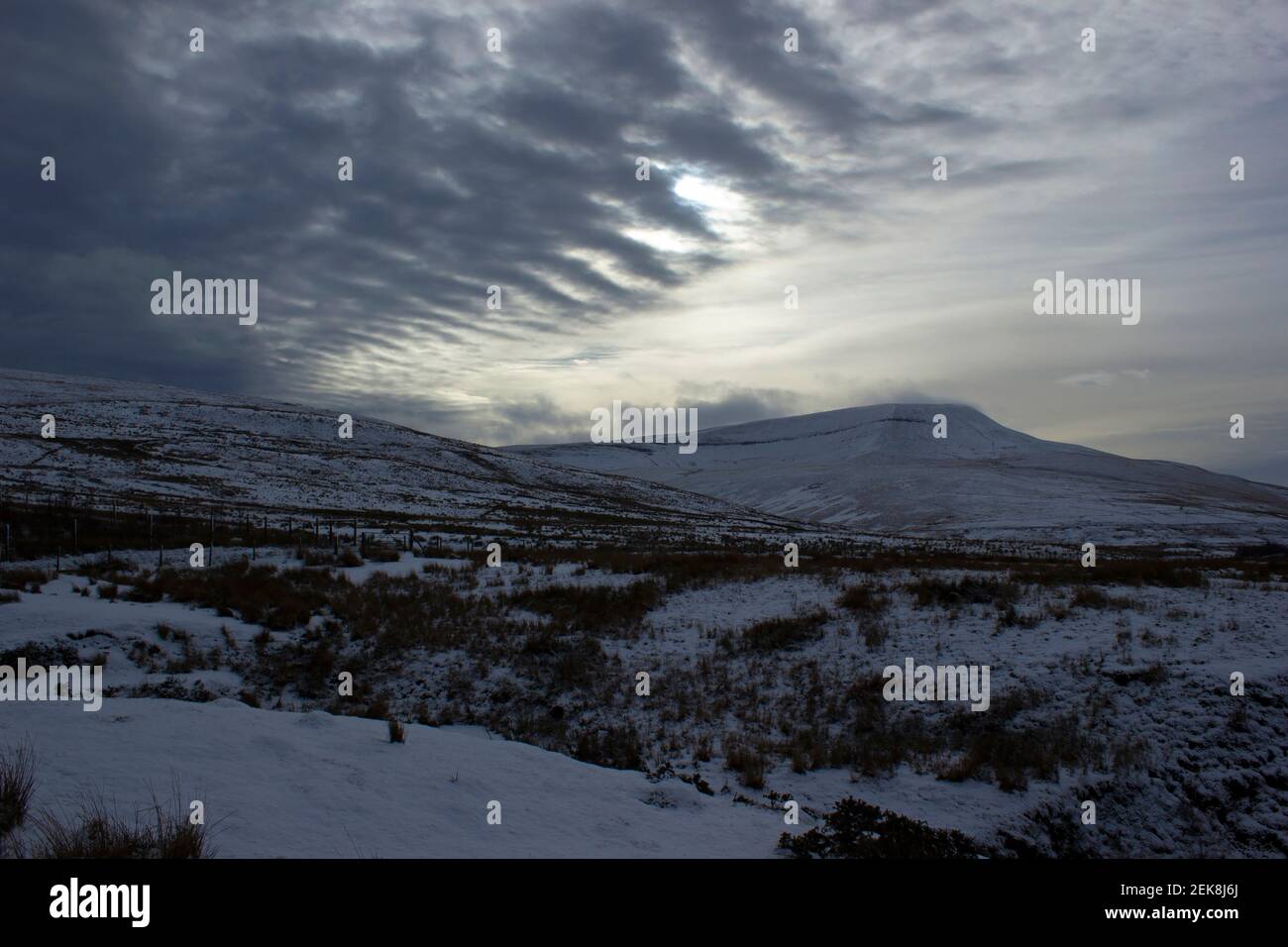 Brecon Beacons near Crai, Powys, Wales , UK in the snow Stock Photo