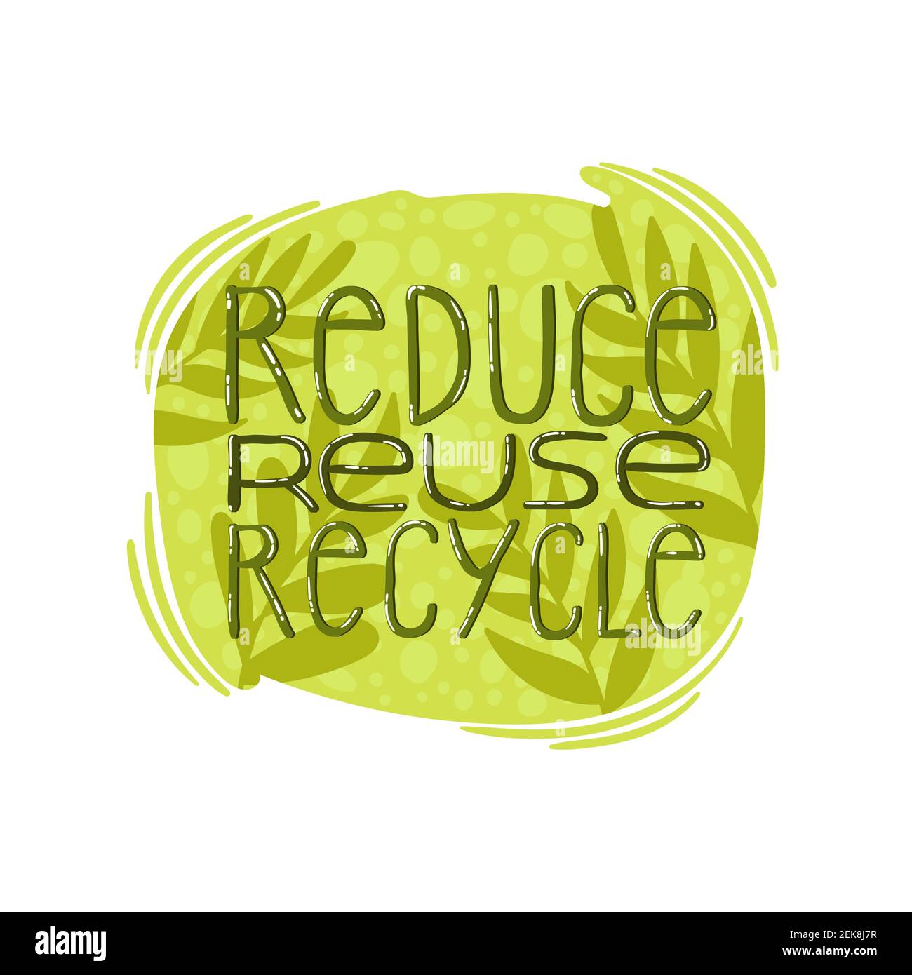 Reduce, reuse, recycle lettering quote. Zero waste lifestyle motivation