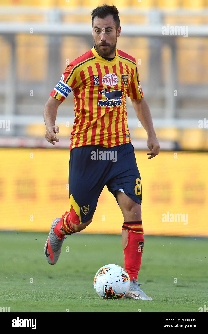 Marco Mancosu of US Lecce in action during the Serie A football match  between US Lecce and SS Lazio at Via del Mare stadium in Lecce ( Italy ),  July 7th, 2020.