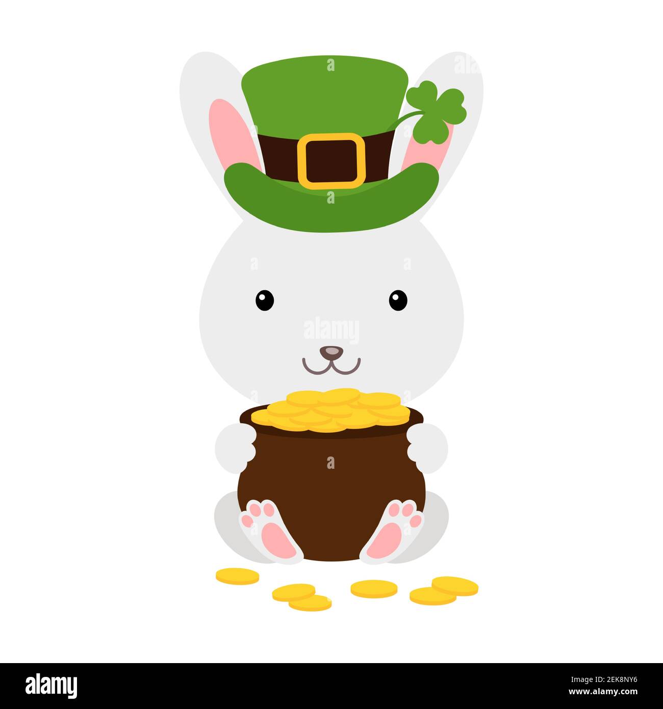 Rabbit in clover Stock Vector Images - Alamy