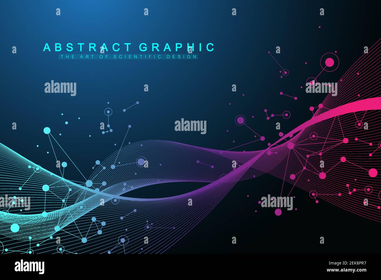 Technology abstract background with connected lines and dots. Big data visualization. Network and connection background. Digital technology. Vector Stock Vector