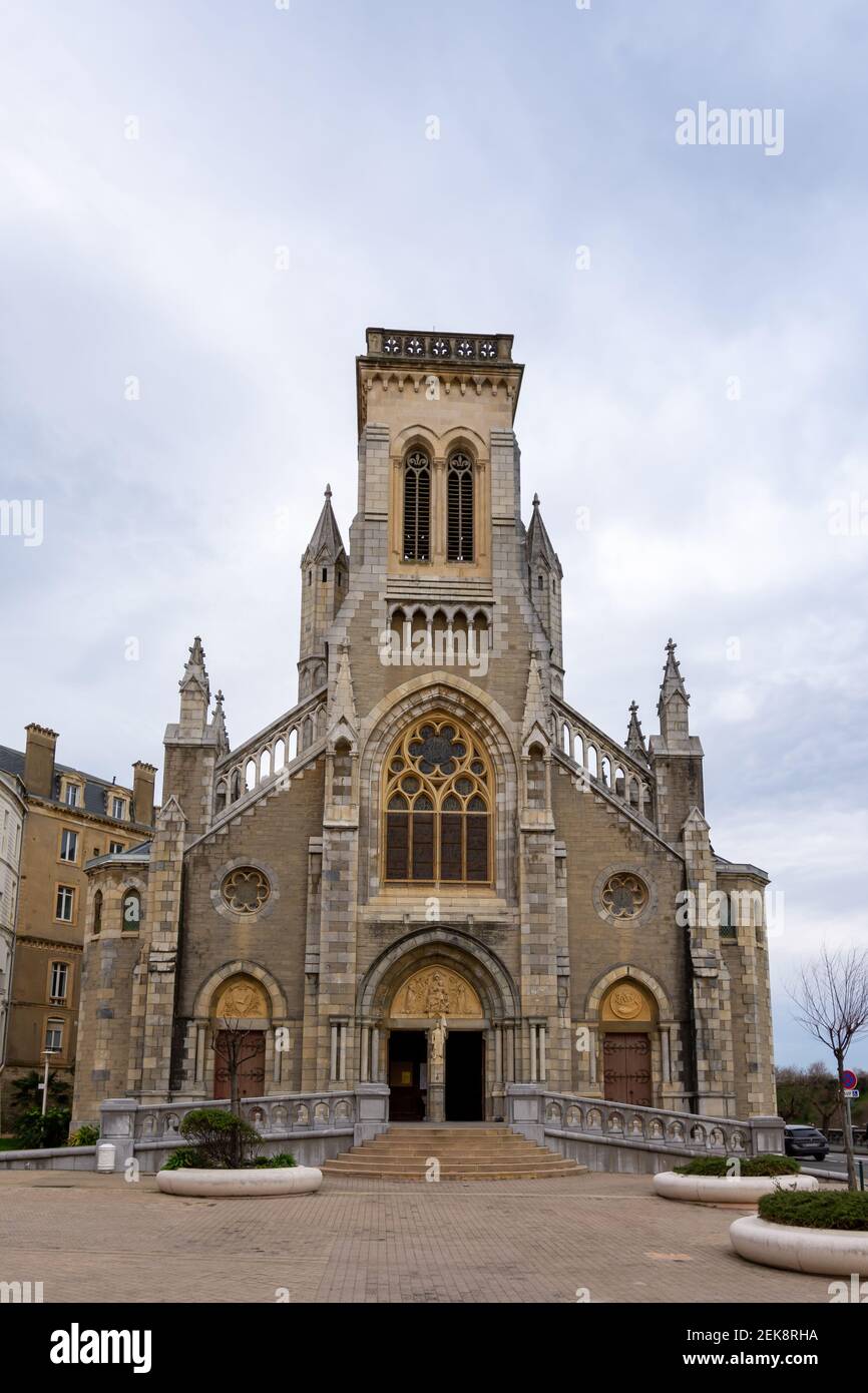 Exterior view of the SainteEugenie church in Biarritz, France Stock
