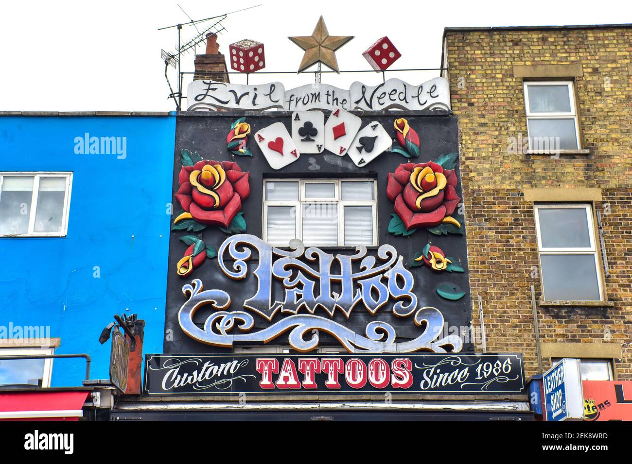 Evil from the Needle Tattoo studio in Camden, London. (Photo by Dave Rushen  / SOPA Images/Sipa USA Stock Photo - Alamy