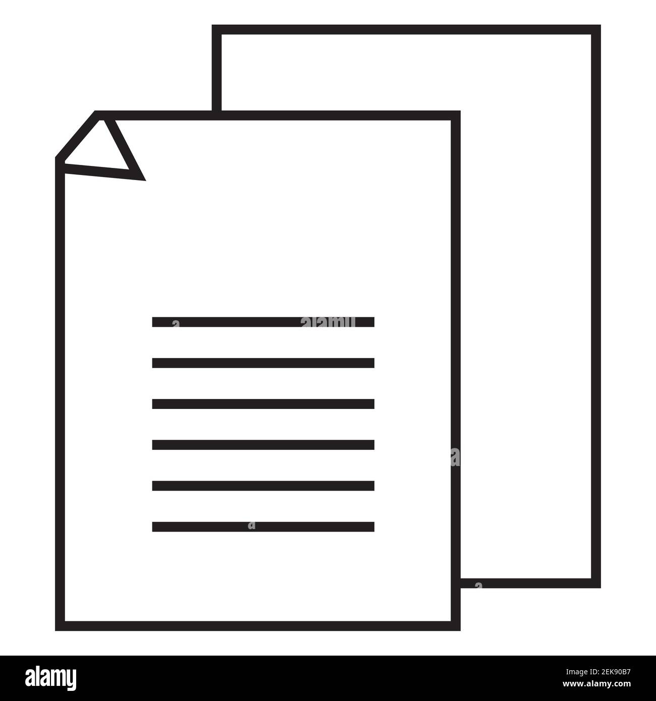 File and document paper icon on white background vector. Stock Photo