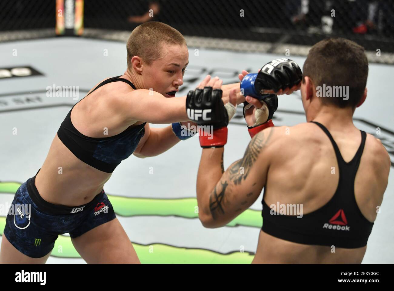 July 12 Abu Dhabi Uae Rose Namajunas Punches Jessica Andrade Of Brazil In Their Strawweight Fight During The Ufc 251 Event At Flash Forum On Ufc Fight Island On July 12