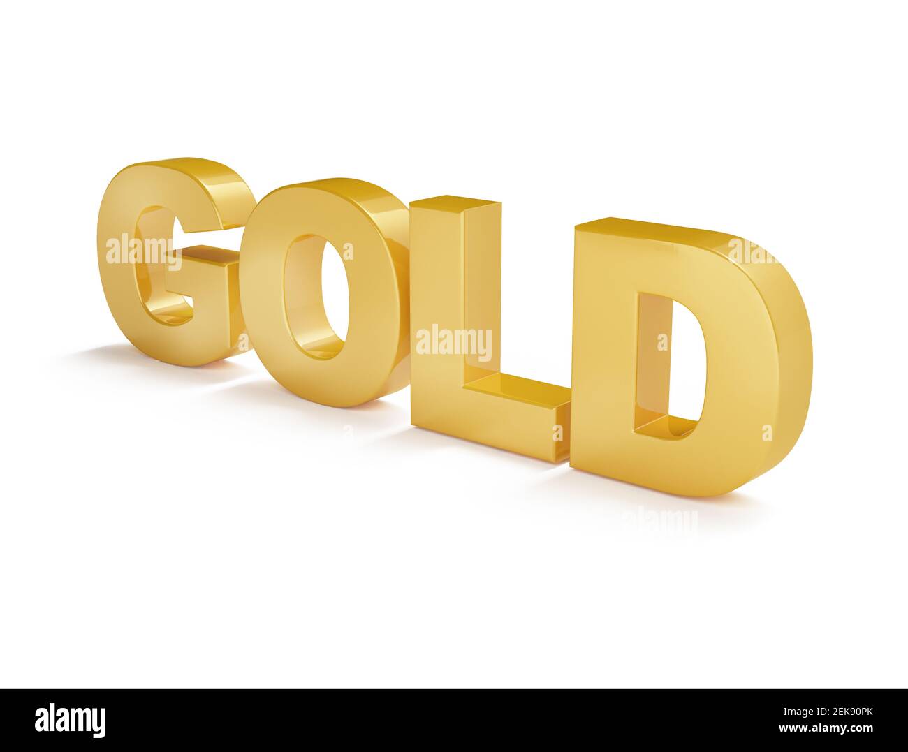 GOLD word on white background .3d illustration Stock Photo - Alamy