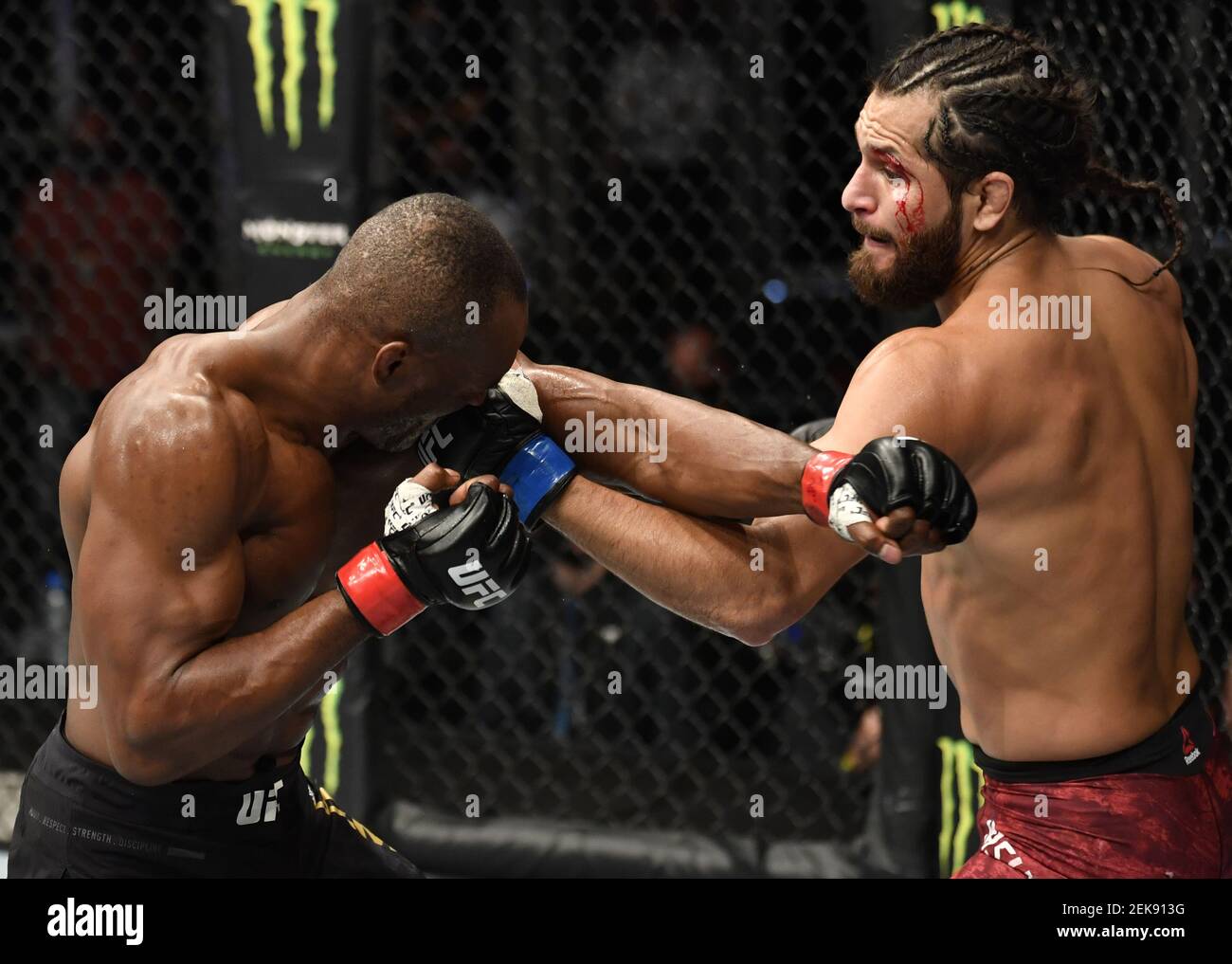 July 12 Abu Dhabi Uae Jorge Masvidal Punches Kamaru Usman Of Nigeria In Their Ufc Welterweight Championship Fight During The Ufc 251 Event At Flash Forum On Ufc Fight Island On