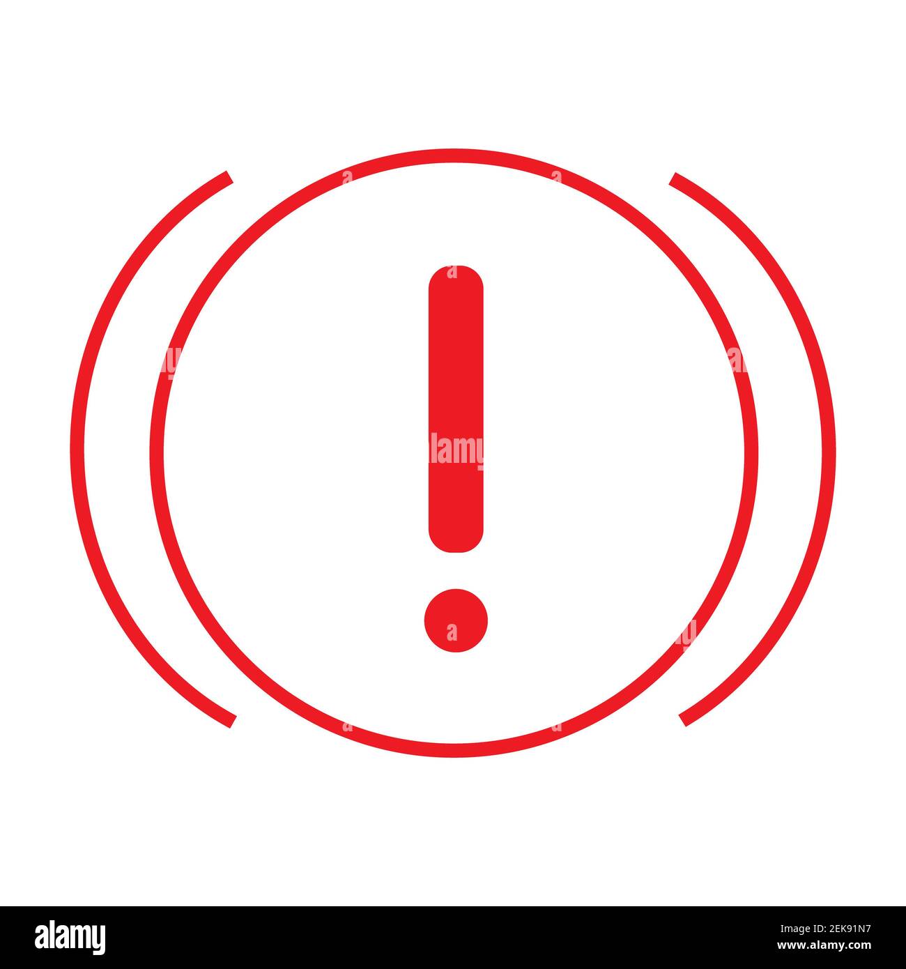 Red brake light signal in the car icon on white background vector Stock