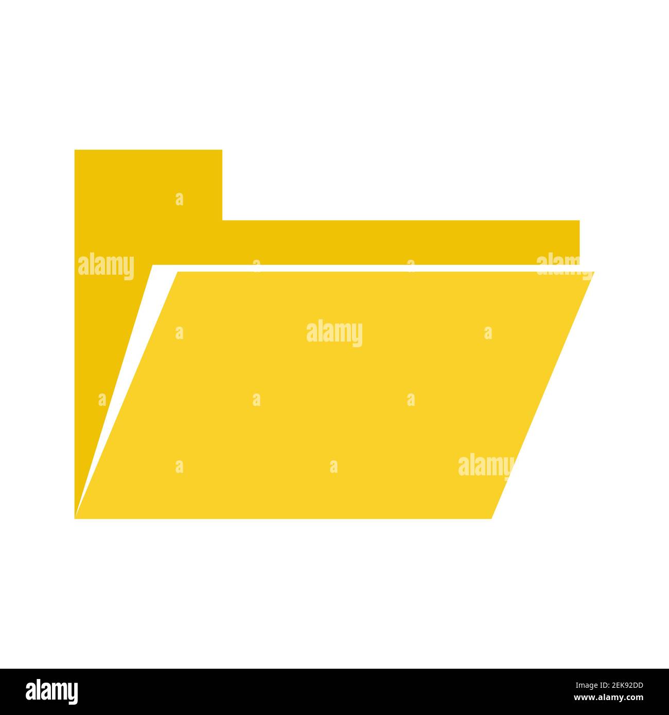 Yellow file folder icon on white background vector. Stock Photo