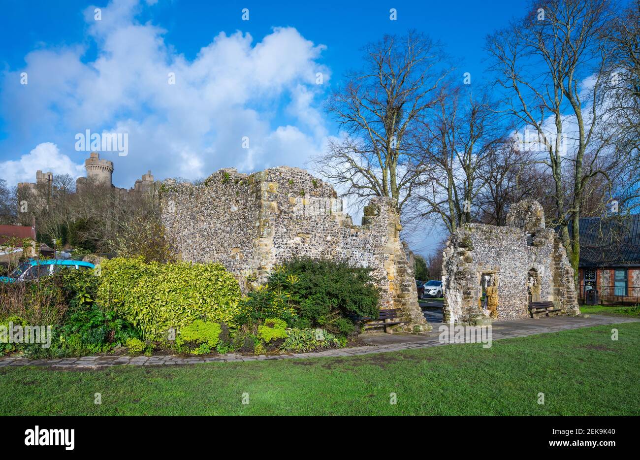 Ancient ruins and remains of the Dominican Friary in Arundel, West ...