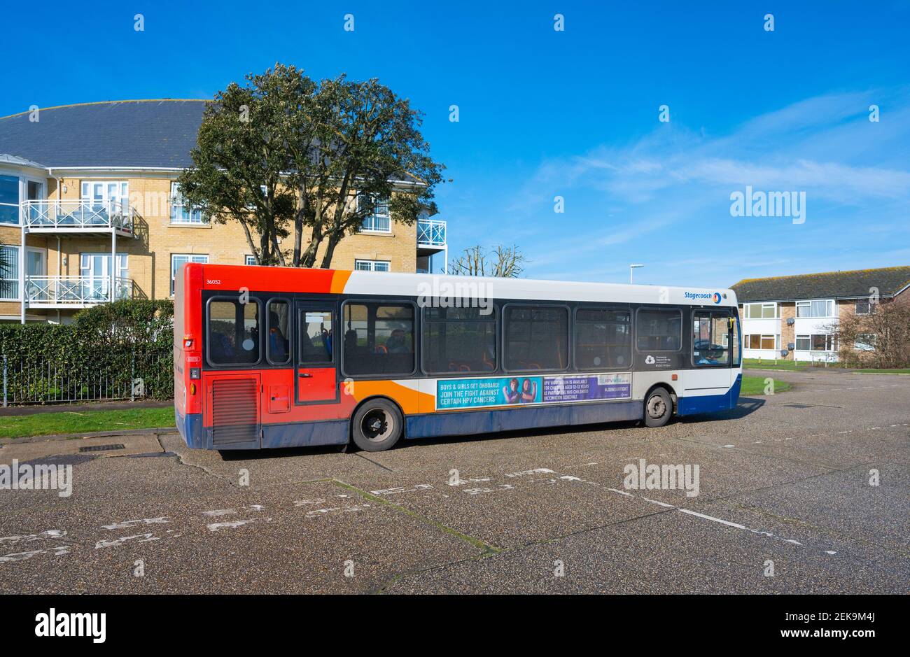 Dirty unwashed single decker Stagecoach bus in West Sussex, England, UK. Stock Photo