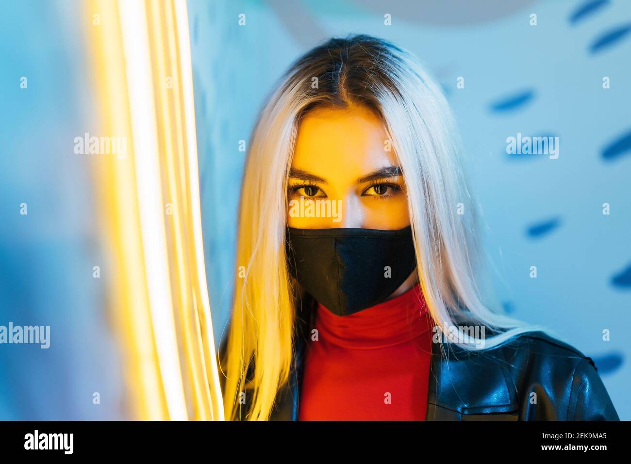 Woman wearing leather mask hi-res stock photography and images - Alamy
