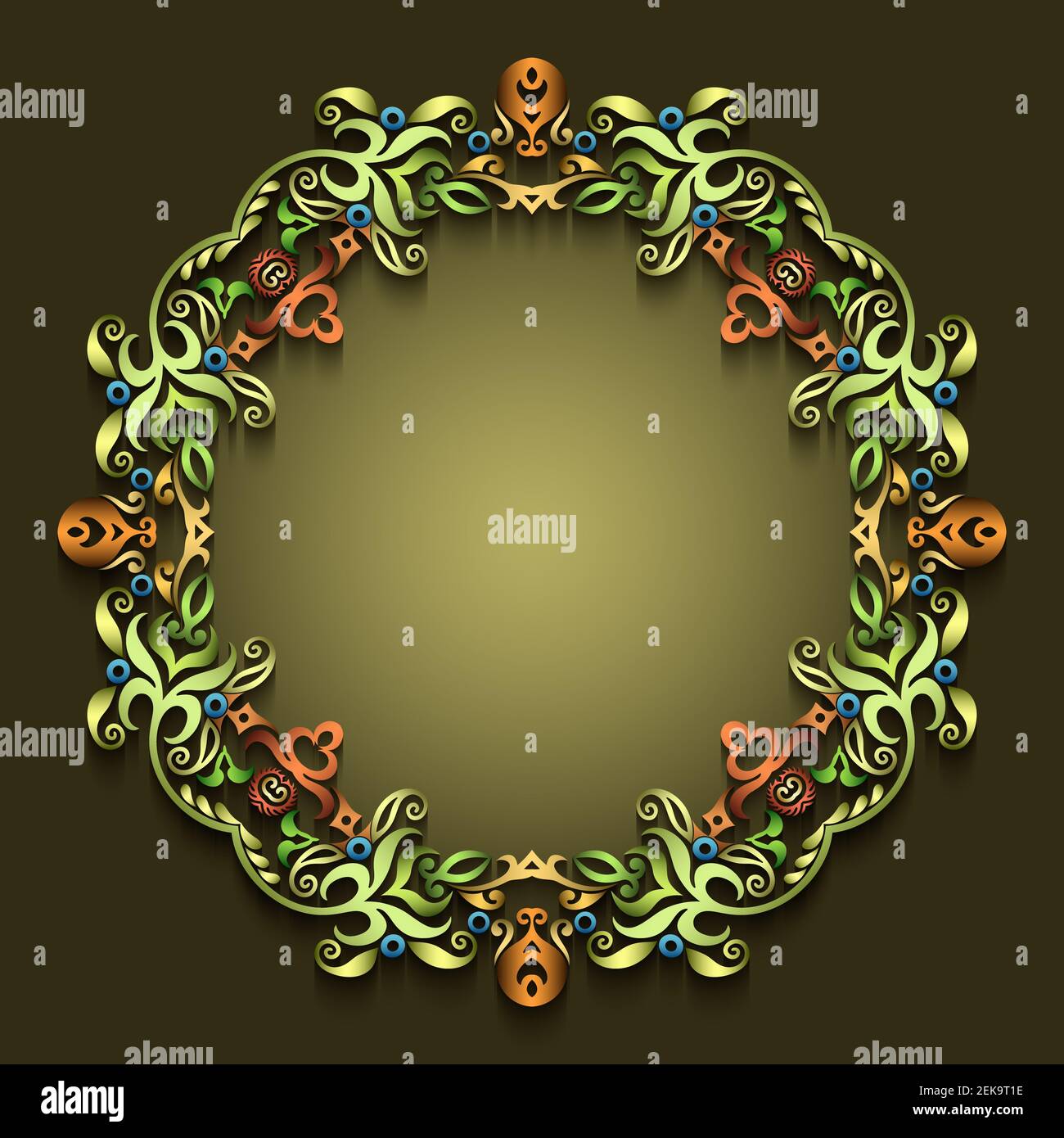 Abstract raster ornamental nature vintage frame Stock Photo - Alamy