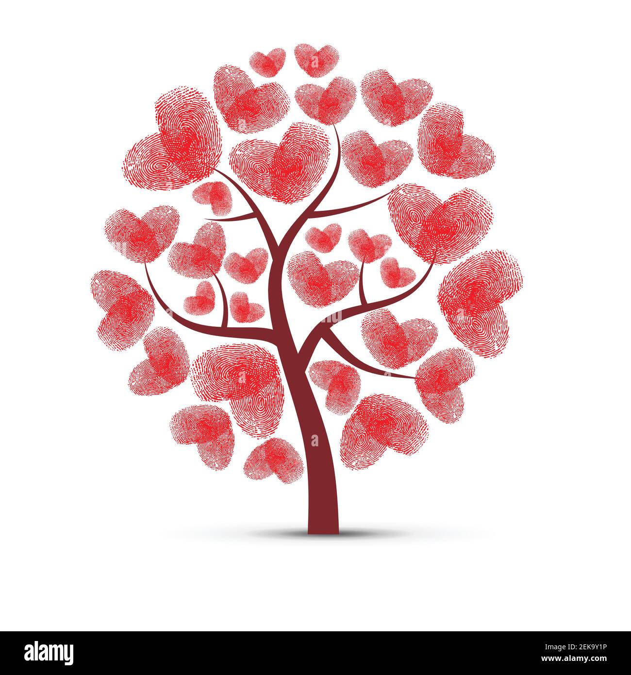 Heart Fingerprint Trees by Artistic Expression