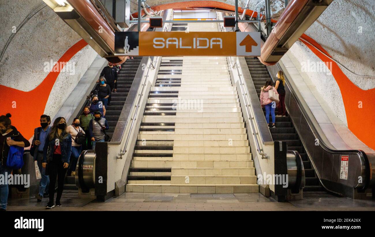 People going down on piano stairs in the Mexico City subway Stock Photo -  Alamy