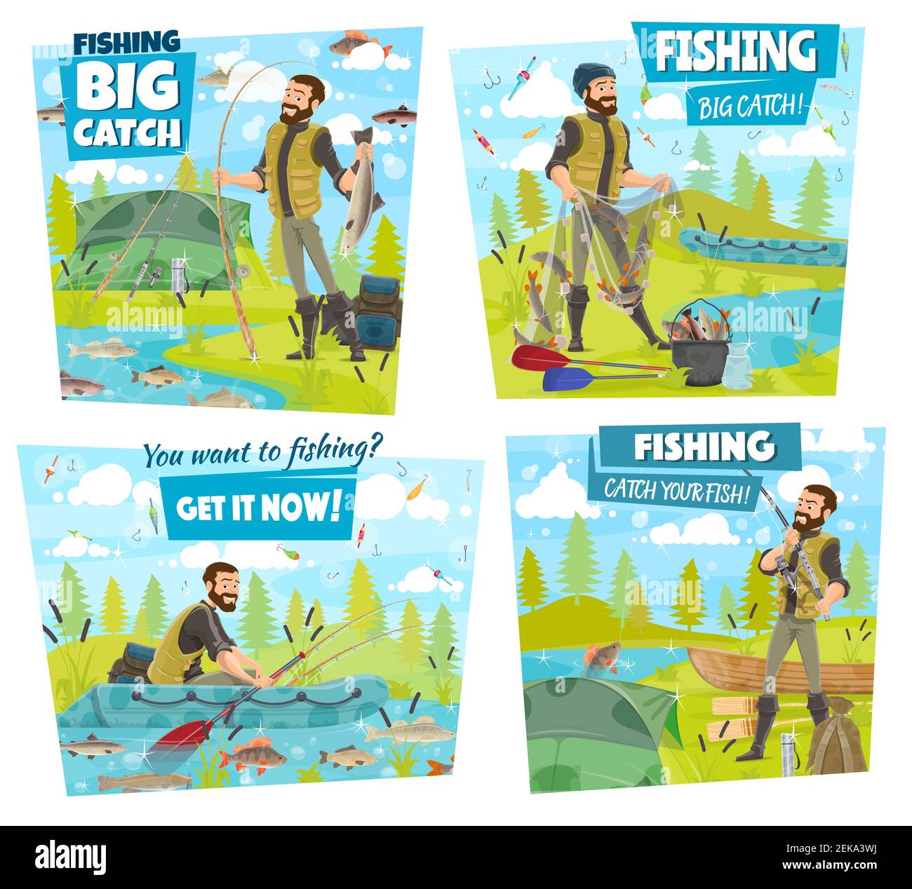 Fish Catch Vector Rubber lures Stock Vector Images - Alamy