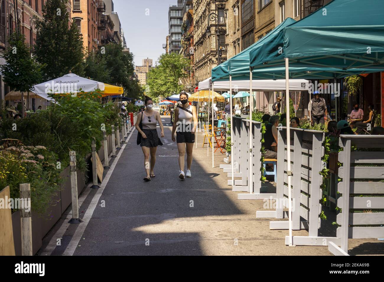 Al fresco dining in the Lower East Side in New York on Saturday, July