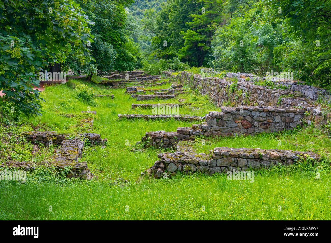 Ruins of Krakra fortress in Bulgarian town Pernik Stock Photo - Alamy
