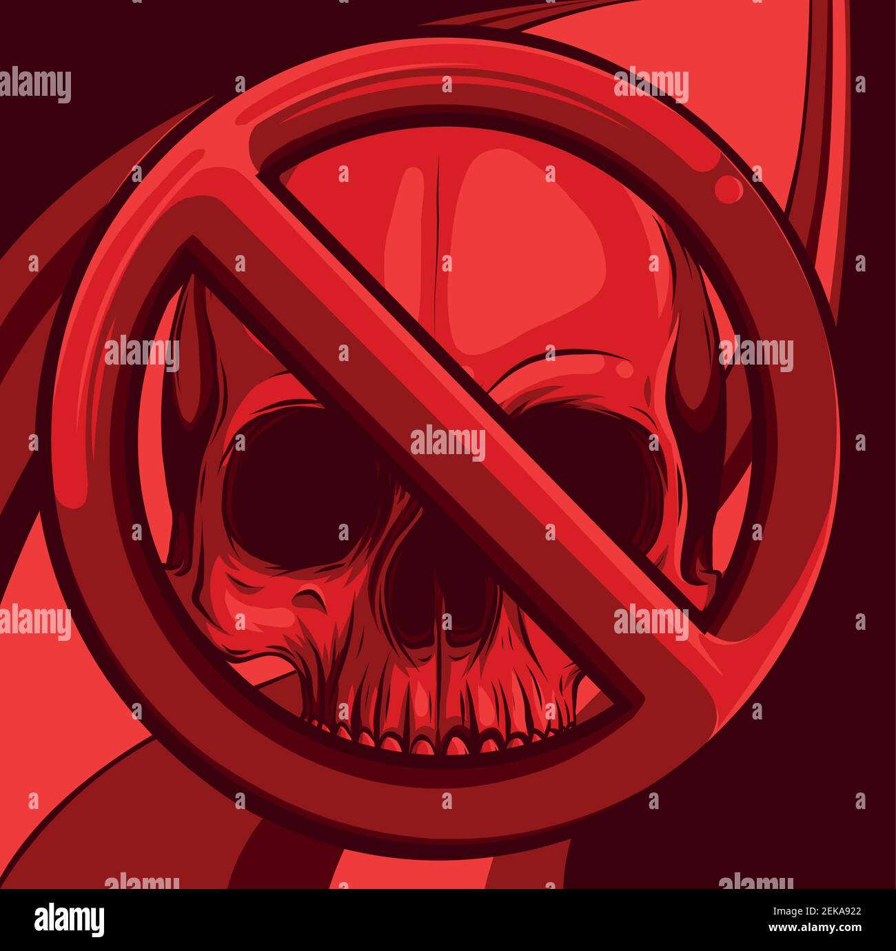 Prohibited Warning skull icon. vector illustration design Stock Vector