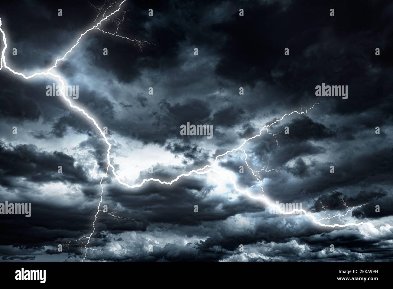 Lightning strike against the background of a cloudy sky Stock Photo - Alamy