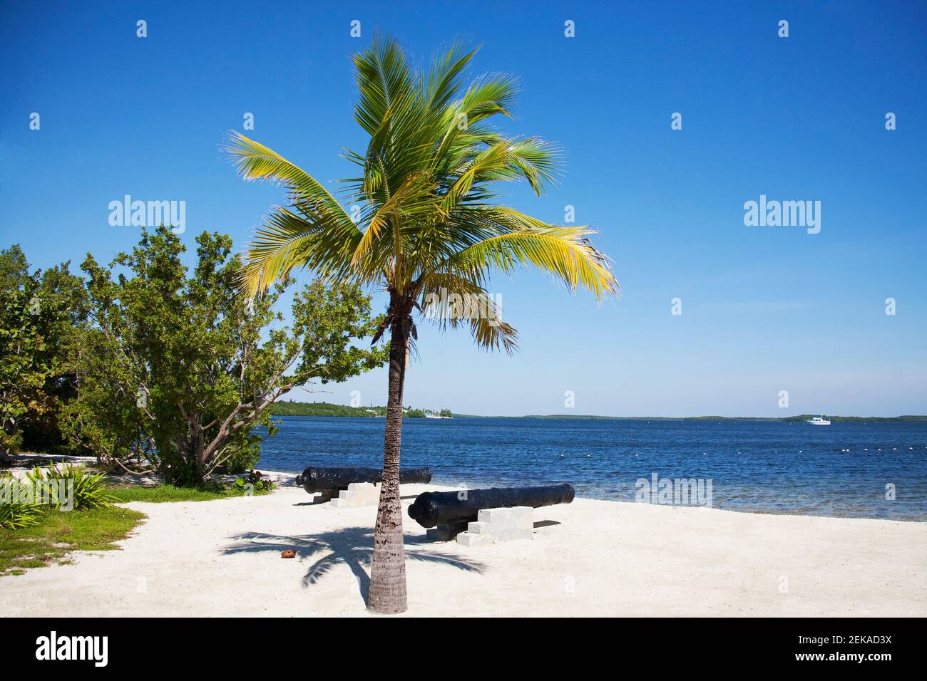 Cannons on the beach, John Pennekamp Coral Reef State Park, Key Largo, Florida Keys, Florida