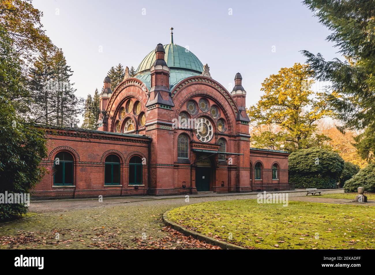 Germany, Hamburg, Ohlsdorf memorial hall in Jewish cemetery Stock Photo