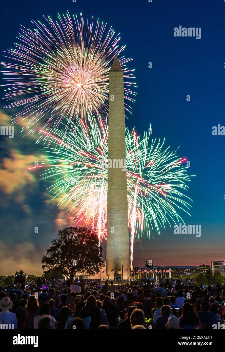 4th of July fireworks celebration in Washington Monument in Washington