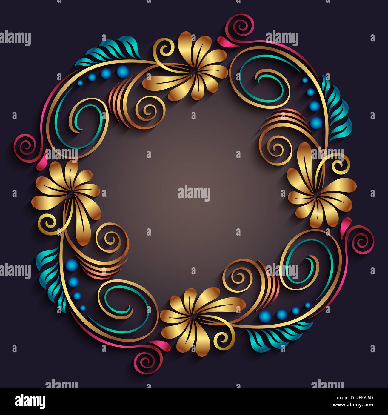 Abstract raster ornamental nature vintage frame Stock Photo - Alamy