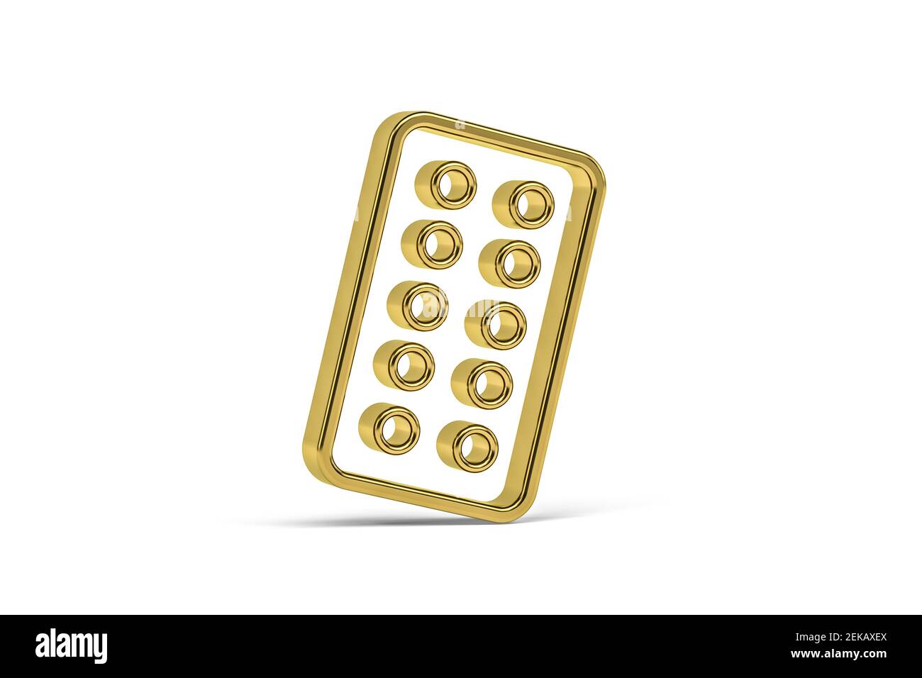 Golden 3d tablets icon isolated on white background - 3D render Stock ...