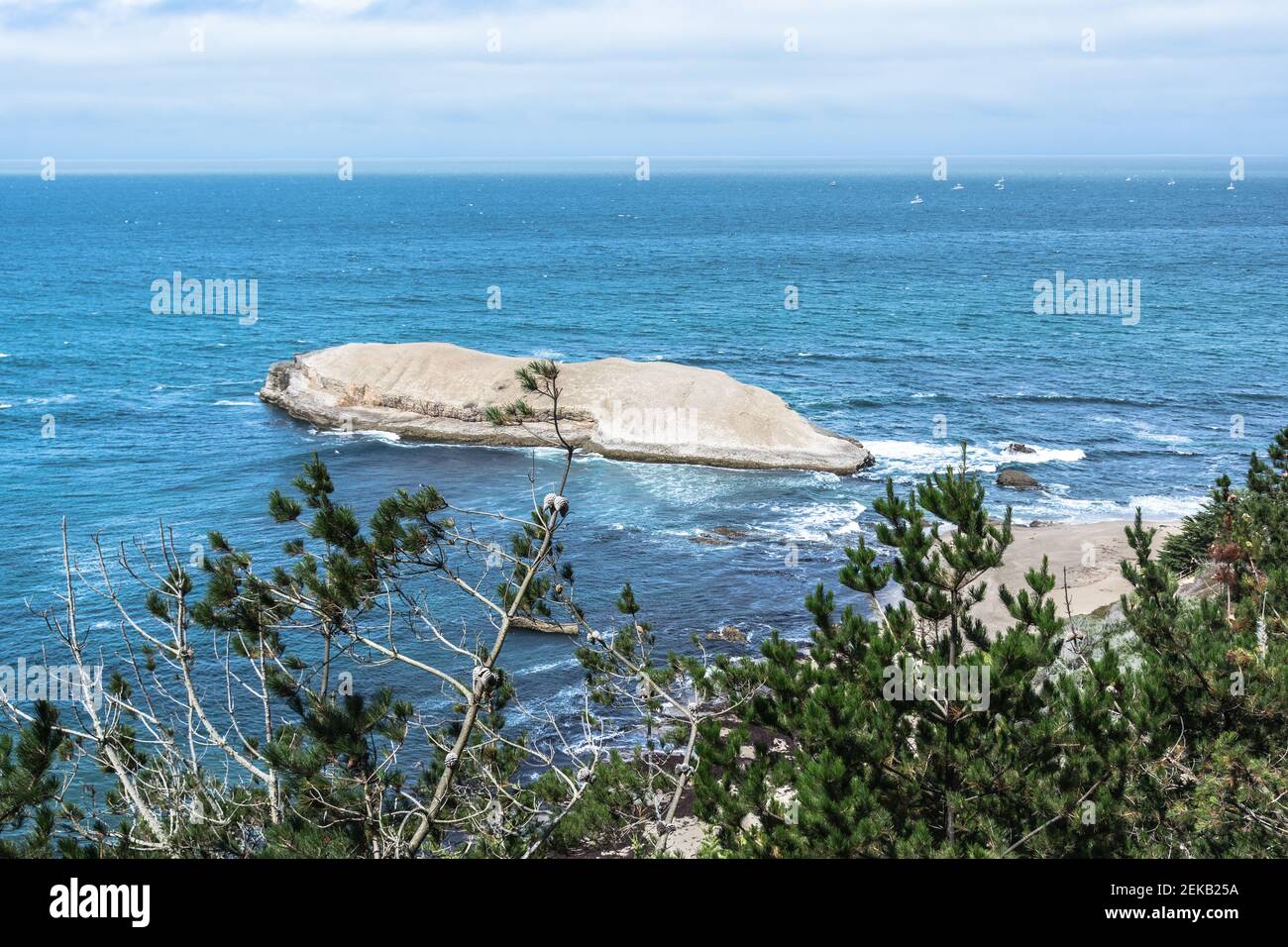View of the ocean from Cabrillo Highway, California, USA Stock Photo