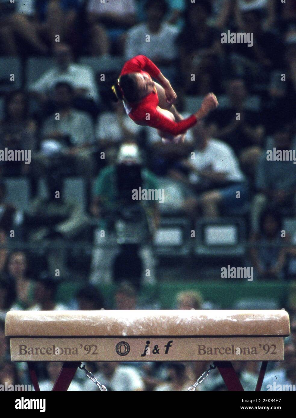 Eva Rueda Vault Barcelona Olympics 1992 Gymnastics Photo by Tony Henshaw ...
