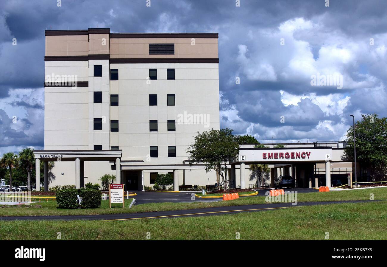 The north tower which houses 36 ICU beds is seen at Oak Hill Hospital