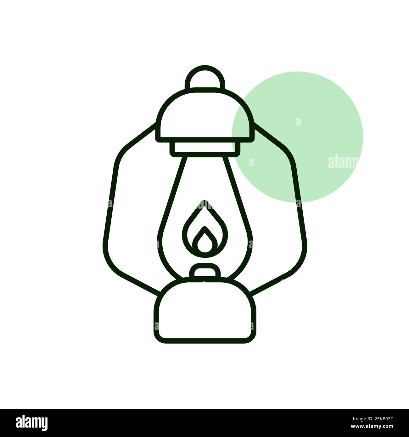 Vintage camping lantern. Old lamp for hiking. Hiking sign. Graph symbol for travel and tourism web site and apps design, logo, app, UI Stock Vector