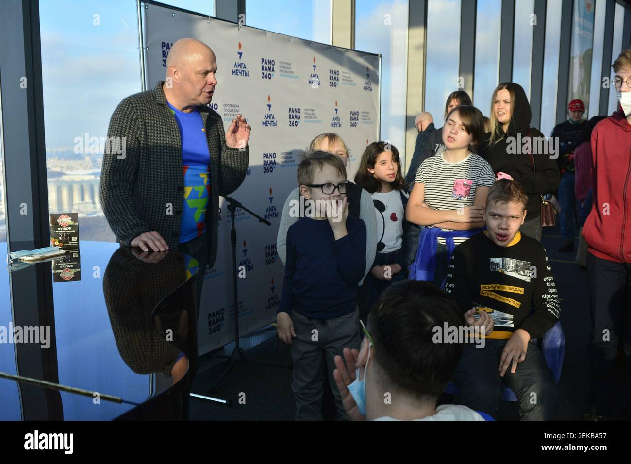 The Dream League Charitable Program Organized A Motivational Meeting With Musician Alexei Kortnev At The Highest Observation Deck In Europe Panorama360 In Moscow City Within The Framework Of The Project Famous Athletes